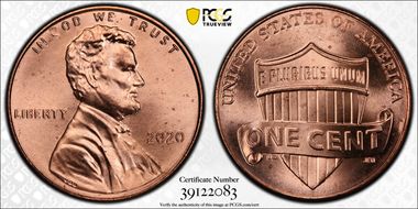 2020 1C Shield Early Find MS65RD