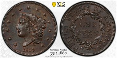 1835 1C N-8 MS63BN
