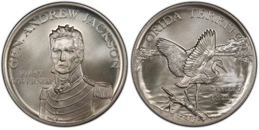 (1972) SC50C Florida Terr. 150th Anniv. Ag Heraldic Art Medal MS68