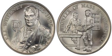 (1965) SC50C Eli Whitney Bicentennial Ag Heraldic Art Medal MS69