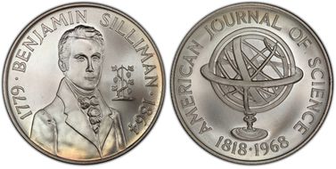 1968 SC50C Benjamin Sillman Ag Heraldic Art Medal MS68