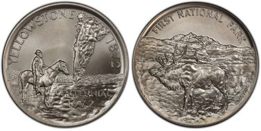 1972 SC50C Yellowstone Centennial Ag Heraldic Art Medal MS69
