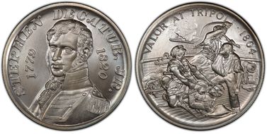 (1970) SC50C Stephen Decatur, Jr. Ag Heraldic Art Medal MS69