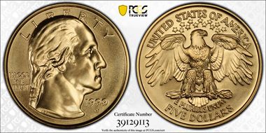 1999-W $5 Washington MS70