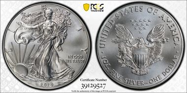 2020 $1 Silver Eagle MS70