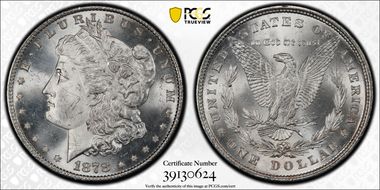 1878 8TF $1 VAM 17, Diagonal in 8 MS64