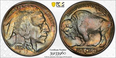 1936-S 5C MS67+