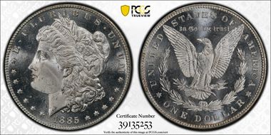 1885 $1 MS66PL