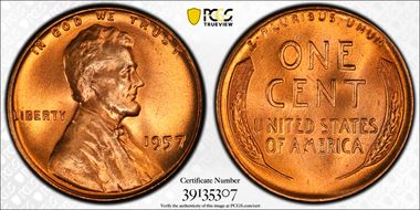 1957 1C MS67RD