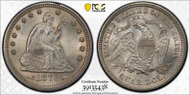 1873 25C Arrows MS63