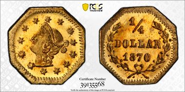 1870 25C BG-789 MS66