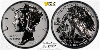 2019-W $25 Palladium, Reverse Proof PR70