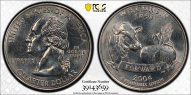 2004-D 25C Wisconsin MS62