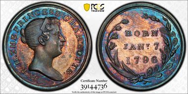 "1796" (1817) Medal BHM-946 Ag Birth of Princess Charlotte MS64