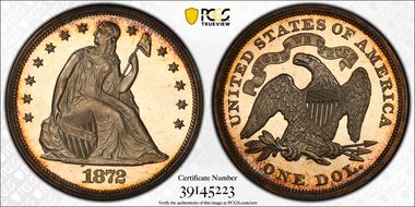 1872 $1 PR66CAM