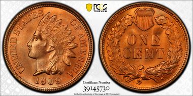 1909 1C Indian MS67+ RD
