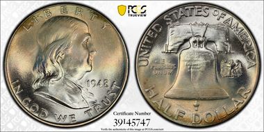 1948 50C Obv Die Clash FS-401 MS67FBL