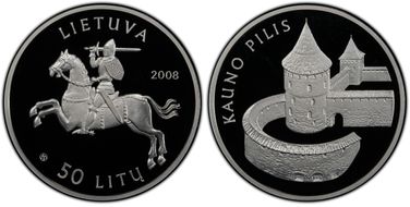 2008-LMK 50 Litu Kaunas Castle PR69DCAM