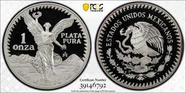 1990-Mo Onza Libertad Ag PR69DCAM