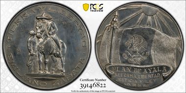 (1961-63)-Mo Medal Grove-P-378a Ag Emiliano Zapata MS62