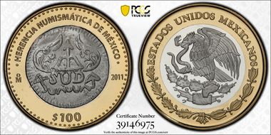2011-Mo 100 P SUD 8 Reales Numismatic Heritage PL69