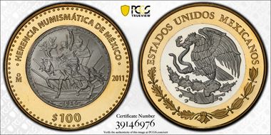 2011-Mo 100 P 1914 Caballito Peso Numismatic Heritage PL68