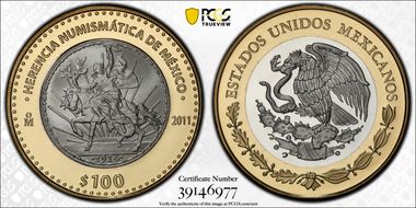 2011-Mo 100 P 1914 Caballito Peso Numismatic Heritage PL69