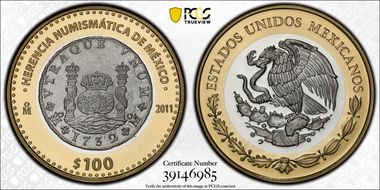 2011-Mo 100 P 1732 Pillar Dollar Numismatic Heritage PL69