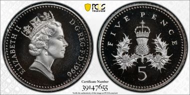 1996 5p S-D4 Silver PR68DCAM