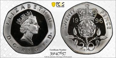 1996 20p S-G2 Silver PR68DCAM