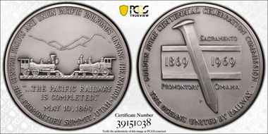 1969-P Medal D1969-2a Matte Silver 63mm Golden Spike SP68