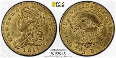 1811 $5 Tall 5 MS61