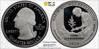 2020-S 25C Marsh-Billings-Rockefeller NP - Silver First Strike PR70DCAM