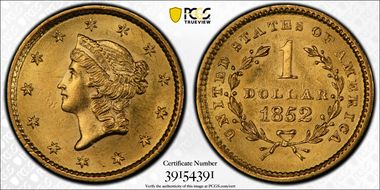 1852 G$1 MS62