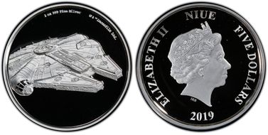 2019 $5 Star Wars - Millennium Falcon PR69DCAM