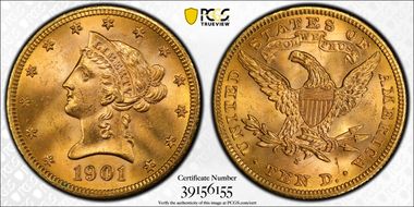 1901-S $10 MS64+