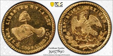 1869/59-Mo CH 1/2 Esc KM-378.5  Au MS64