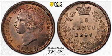 1886 10C Small 6/6 MS63