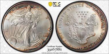 1997 $1 Silver Eagle MS66
