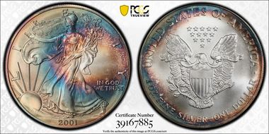 2001 $1 Silver Eagle MS68