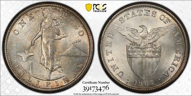1907-S Peso MS63