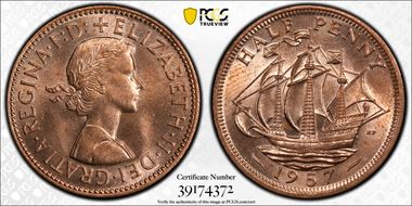 1957 1/2D S-4158 MS63RD