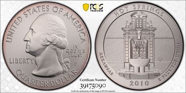 2010-P 25C Hot Springs NP 5oz Silver - First Strike SP69