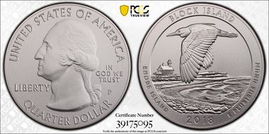 2018-P 25C Block Island NP 5 oz Silver SP70