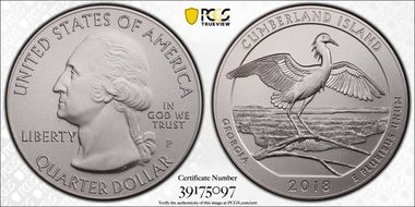 2018-P 25C Cumberland Island NP 5 oz Silver SP70