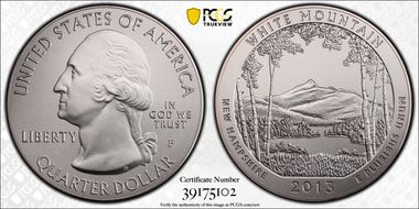2013-P 25C White Mountain NP 5 oz Silver SP69