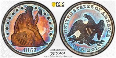 1857 $1 PR65+