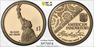 2018-S $1 American Innovation Series  Washington-Signed 1st Patent PR69DCAM