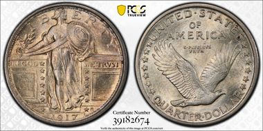 1917 25C Type 1 MS64FH