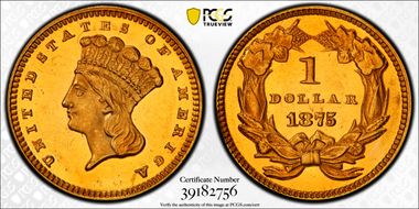 1875 G$1 MS64